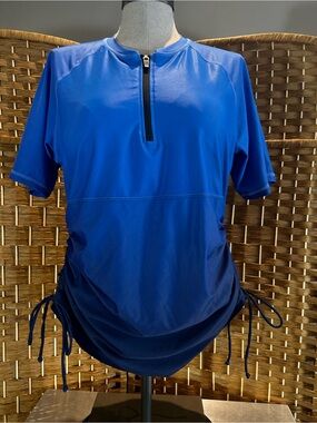 🤿☀️Swim Top Halcurt Ombre UPF 50+  XL Royal Blue Navy Quarter Zip NWT Beach